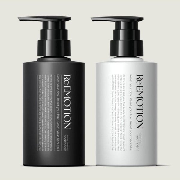 画像1: ReEMOTIONハニークレンジングシャンプー300ml&ハニーモイストトリートメント300gセット/1000ml&1000g詰替えセット (1)